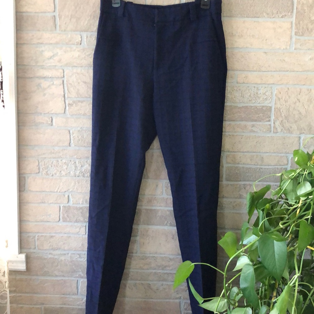 Roland Mouret Straight -Cut windowpane Trouser Pants Blue/black size M